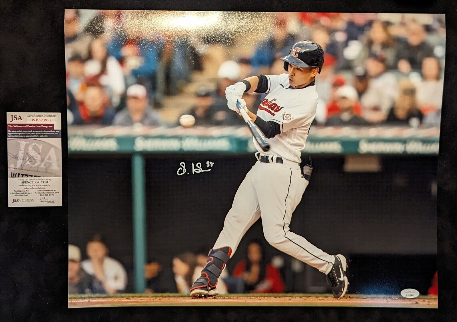 MVP Authentics Cleveland Guardians Steven Kwan Autographed Signed 16X20 Photo Jsa Coa 162 sports jersey framing , jersey framing