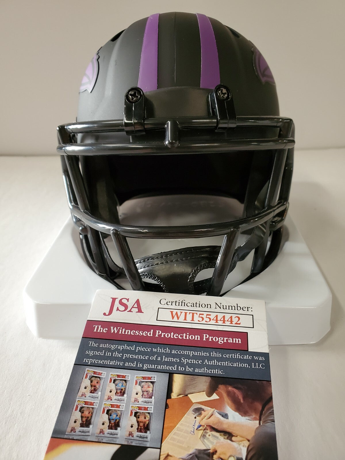 Baltimore Ravens Joe Flacco Anquan Boldin Dual Signed Eclipse Mini Helmet Jsa
