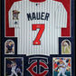 Suede Framed Minnesota Twins Joe Mauer Autographed Signed Jersey Jsa Coa