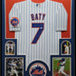 Framed New York Mets Brett Baty Autographed Signed Inscribed Jersey Jsa Coa