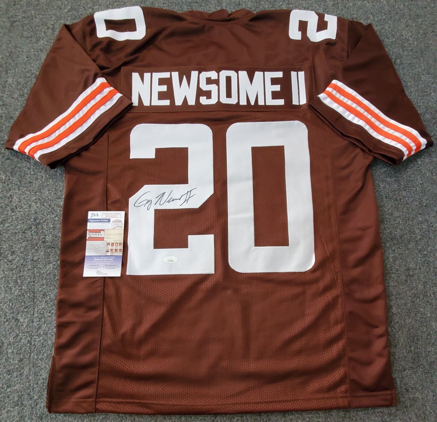Cleveland Browns Greg Newsome Ii Autographed Signed Jersey Jsa Coa