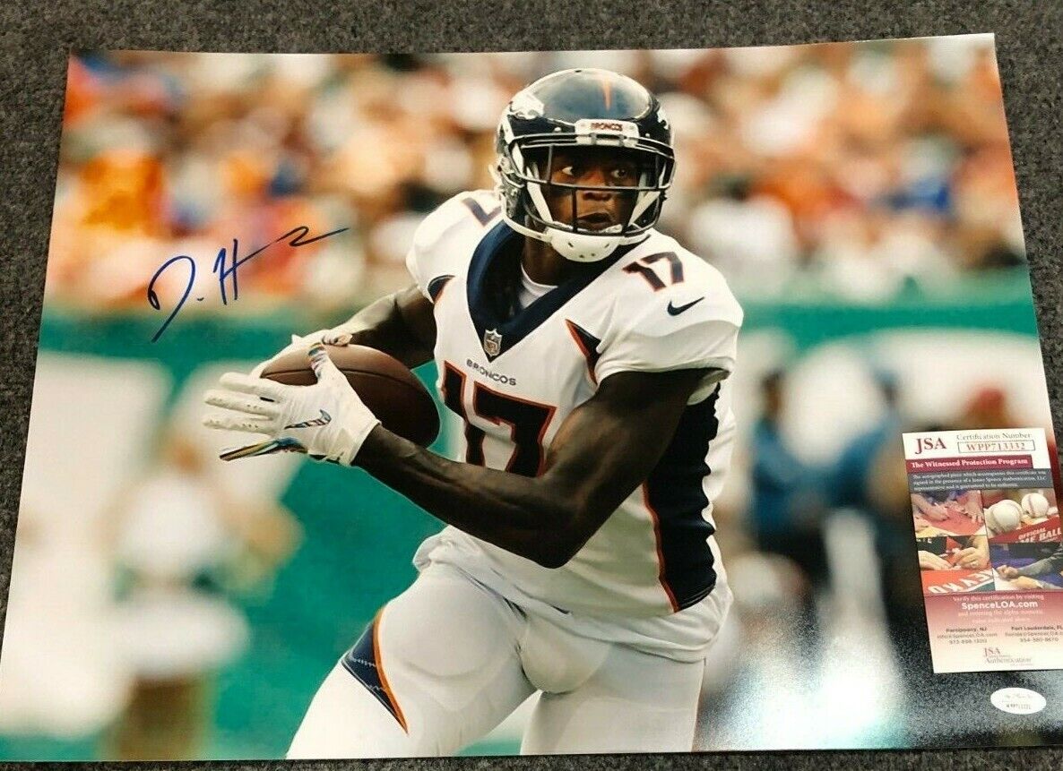 MVP Authentics Denver Broncos Daesean Hamilton Autographed Signed 16X20 Photo Jsa  Coa 71.10 sports jersey framing , jersey framing