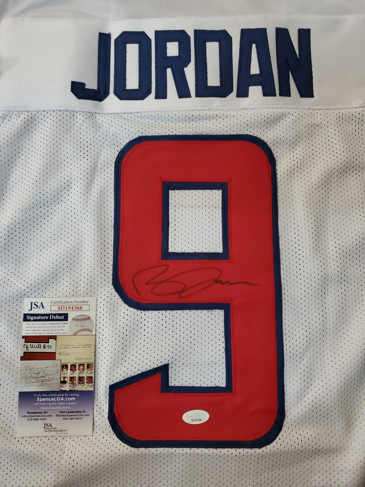 Houston Texans Brevin Jordan Autographed Signed Jersey Jsa  Coa