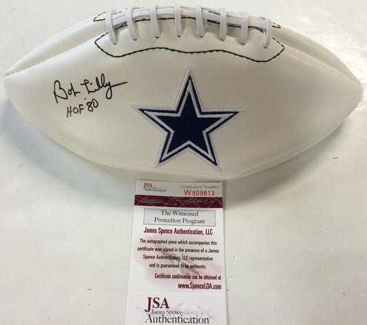 Bob Lilly Autographed Signed Inscribed Dallas Cowboys Logo Football Jsa Coa