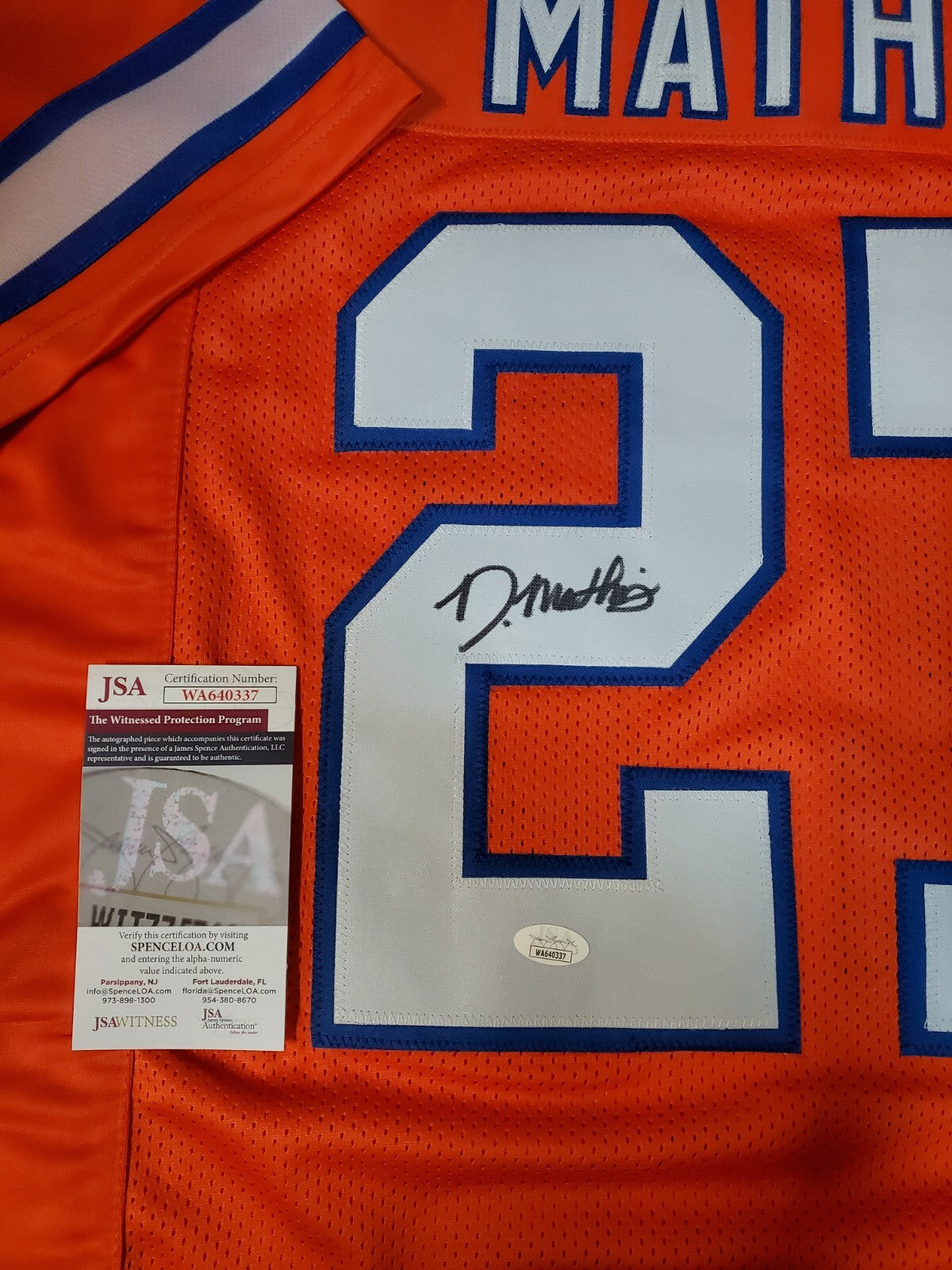 Denver Broncos Damarri Mathis Autographed Signed Jersey Jsa Coa