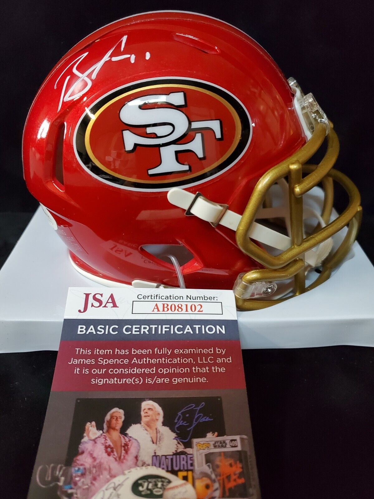 MVP Authentics S.F. 49Ers Brandon Aiyuk Autographed Signed Flash Mini Helmet Jsa Coa 121.50 sports jersey framing , jersey framing