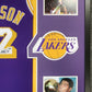 Framed L.A. Lakers Magic Johnson Autographed Signed Jersey Leaf Coa