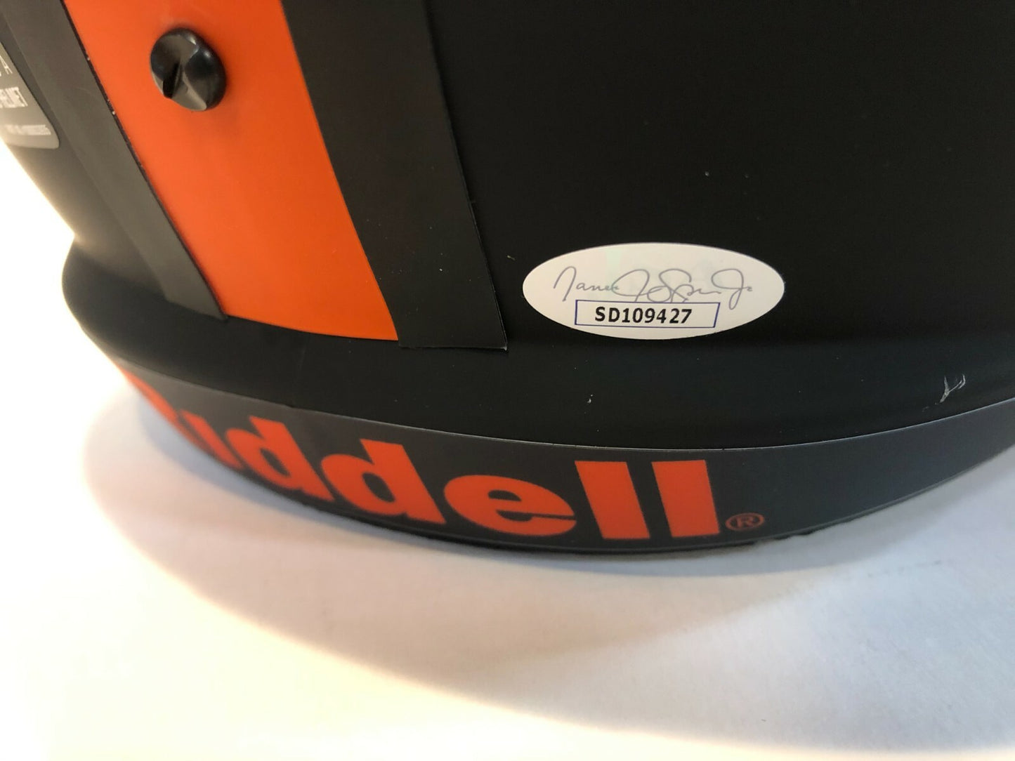 Greg Rousseau Signed Inscr Miami Hurricanes Full Size Eclipse Rep Helmet Jsa Coa