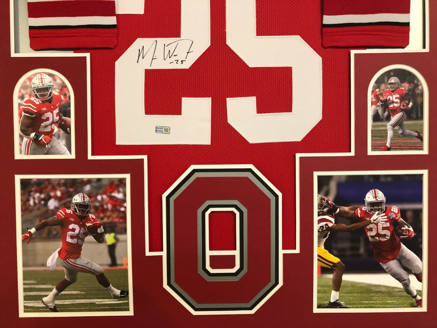 Framed Ohio State Buckeyes Mike Weber Autographed Signed Jersey Tristar Holo