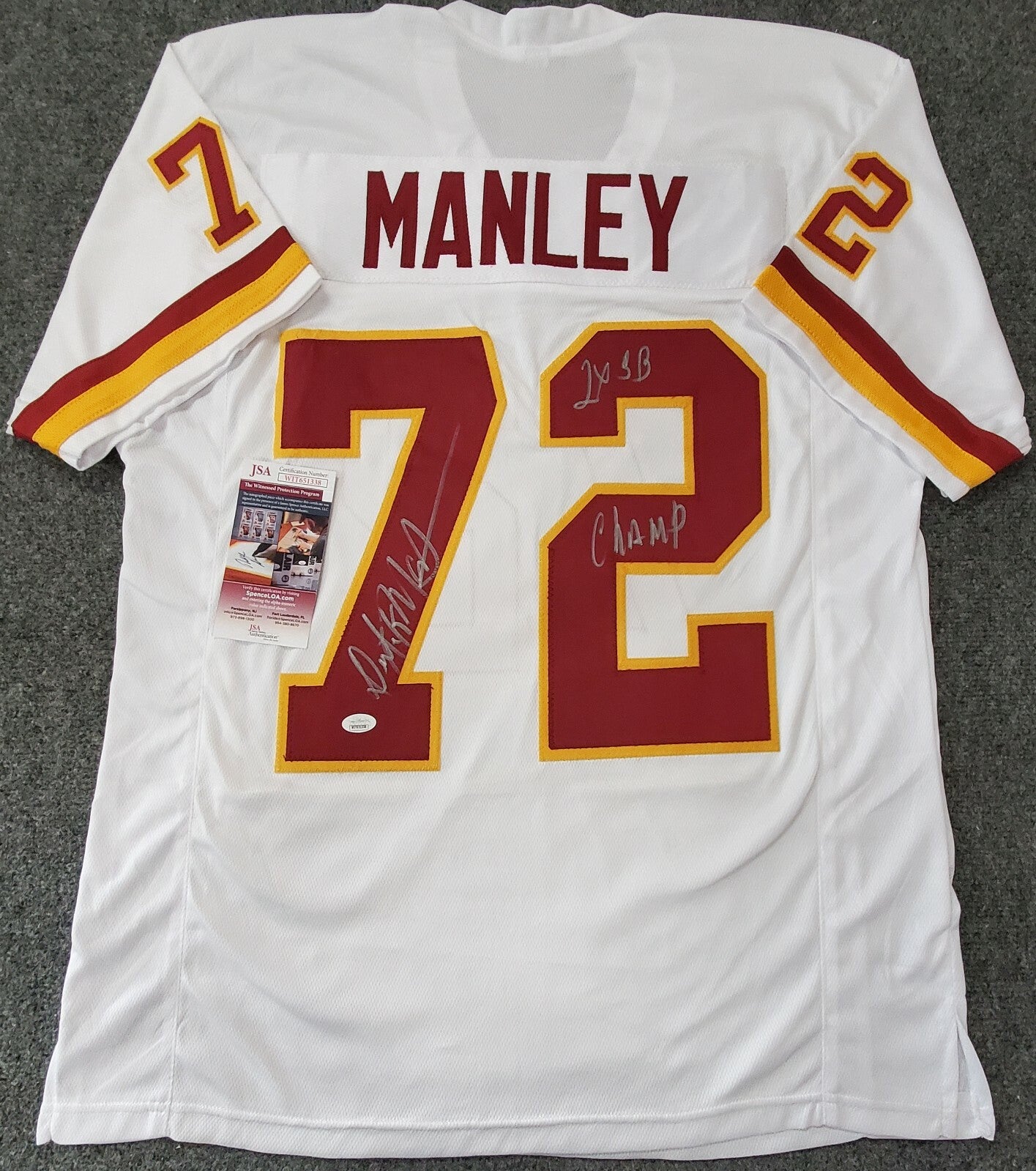 Washington Football Dexter Manley Autographed Inscribed Jersey Jsa Coa