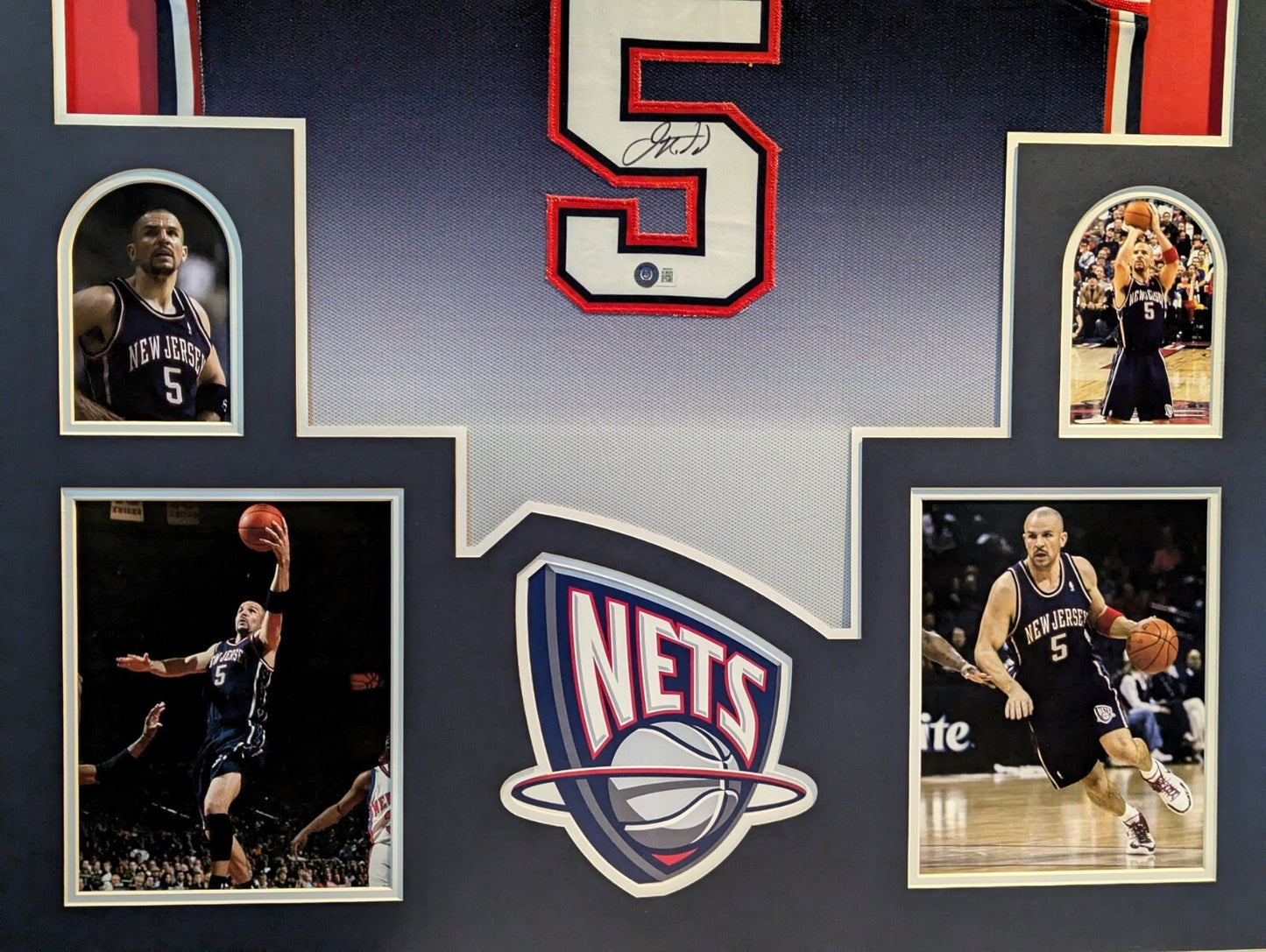 Framed New Jersey Nets Jason Kidd Autographed Signed Jersey Beckett Holo