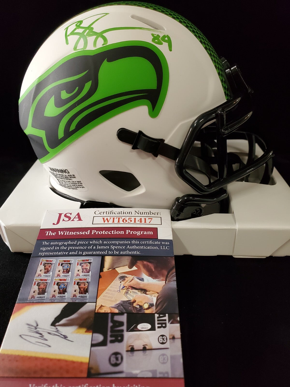 Seattle Seahawks Bobby Engram Signed Lunar Mini Helmet Jsa Coa