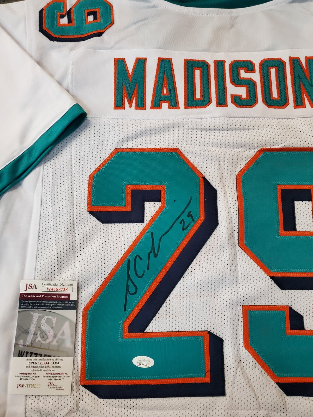 Miami Dolphins Sam Madison Autographed Signed Jersey Jsa Coa