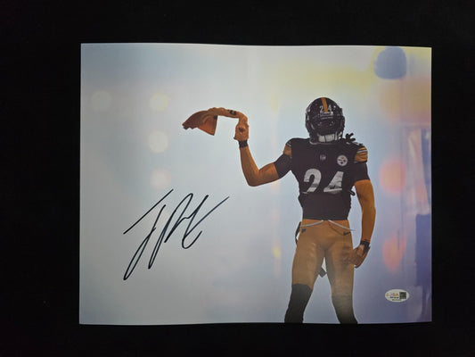 Pittsburgh Steelers Joey Porter Jr Autographed 11X14 Photo Jsa Hologram