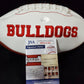 Georgia Bulldogs Eric Stokes Autographed Inscribed Signed Logo Football Jsa Coa