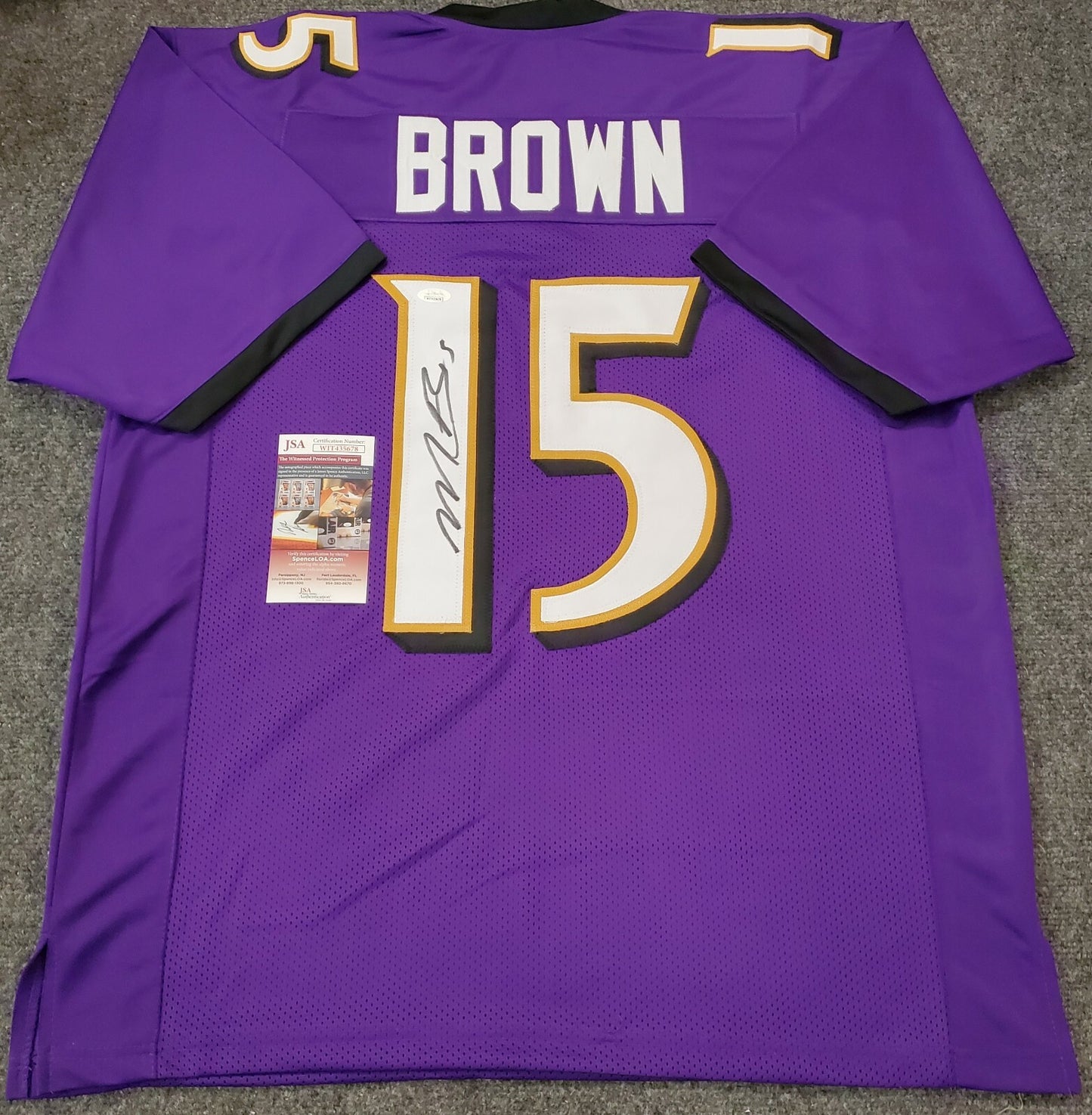 Baltimore Ravens Marquise Brown Autographed Signed Jersey Jsa  Coa