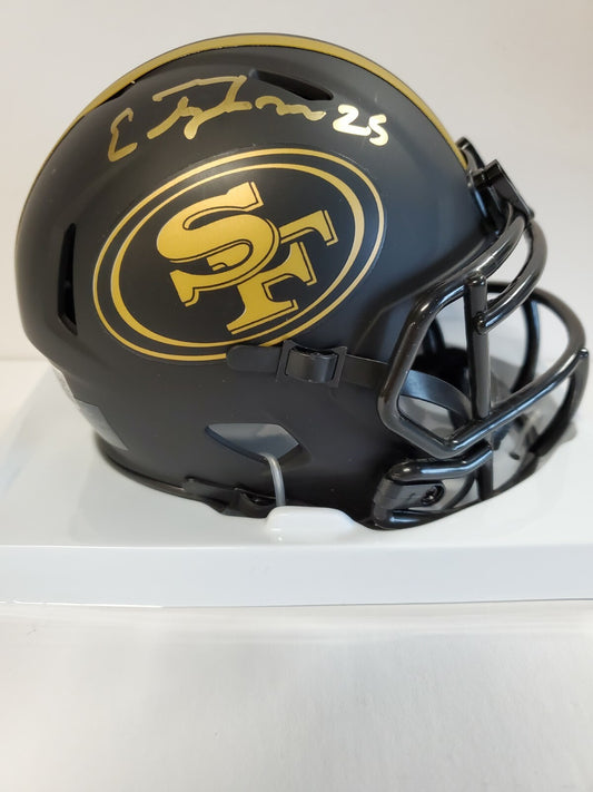 S.F. 49Ers Elijah Mitchell Autographed Signed Eclipse Mini Helmet Beckett Holo