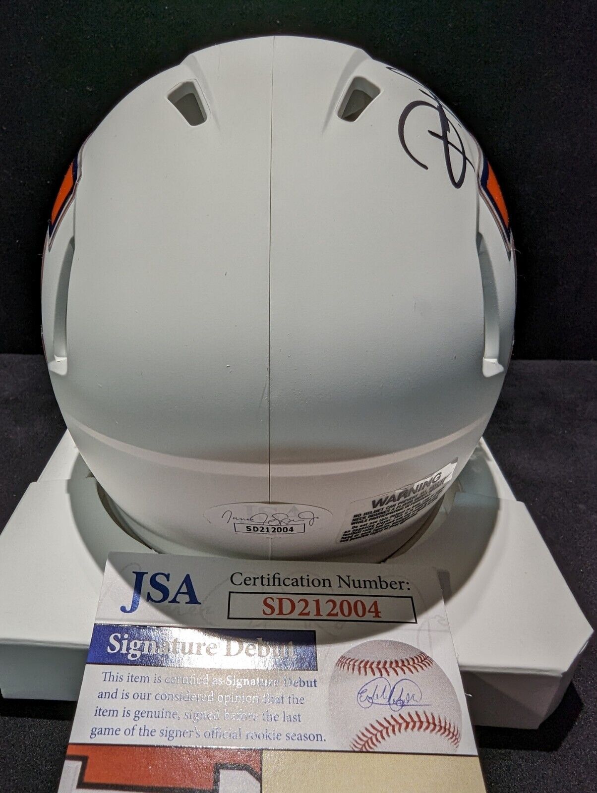 MVP Authentics Illinois Fighting Illini Devon Witherspoon Signed Speed Mini Helmet Jsa Coa 180 sports jersey framing , jersey framing