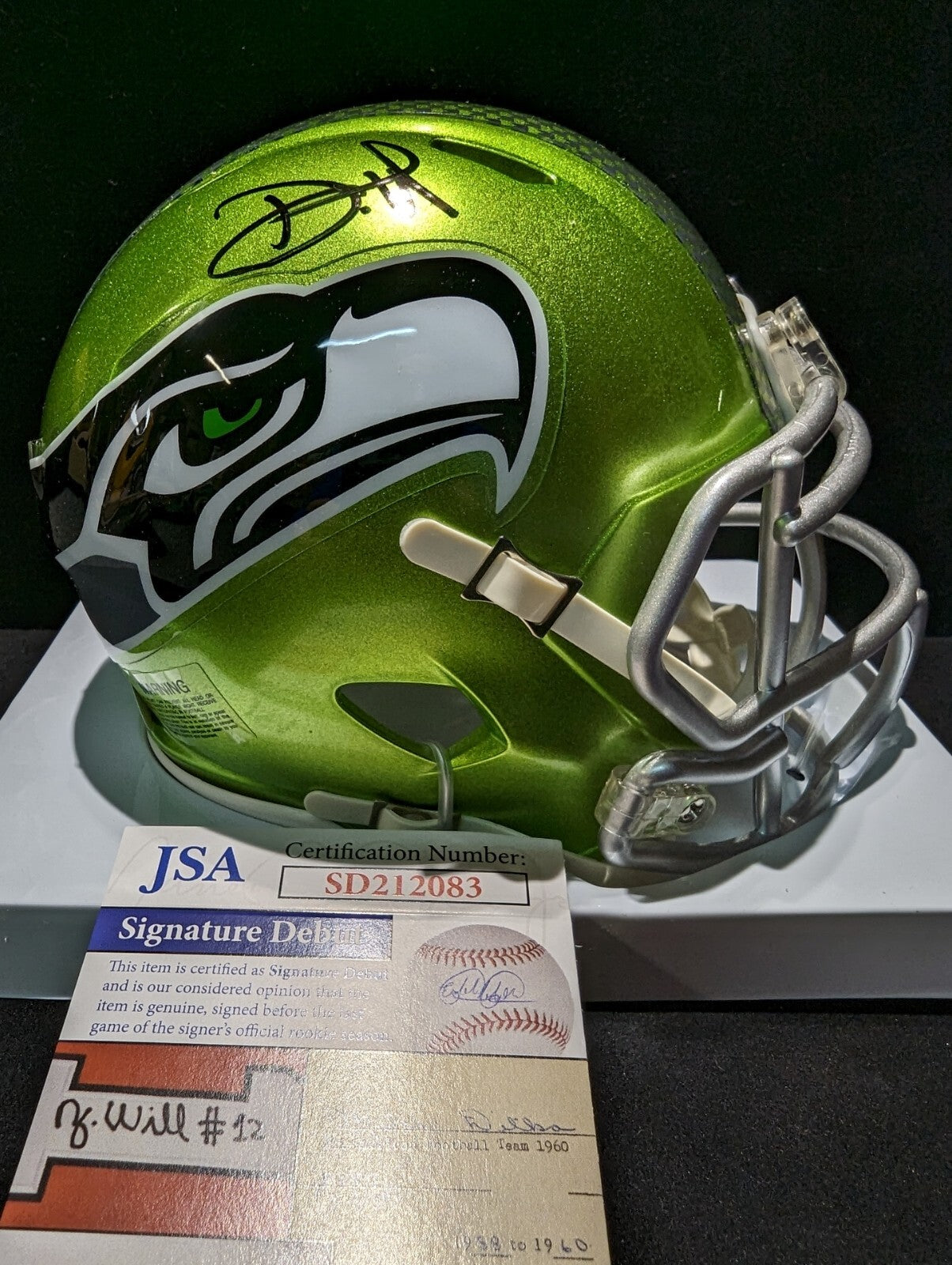 Seattle Seahawks Devon Witherspoon Signed Flash Mini Helmet Jsa Coa