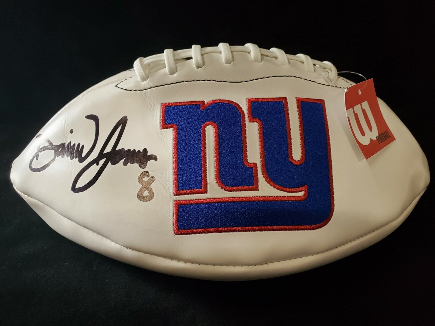 New York Giants Daniel Jones Autographed Signed Logo Football Beckett Holo