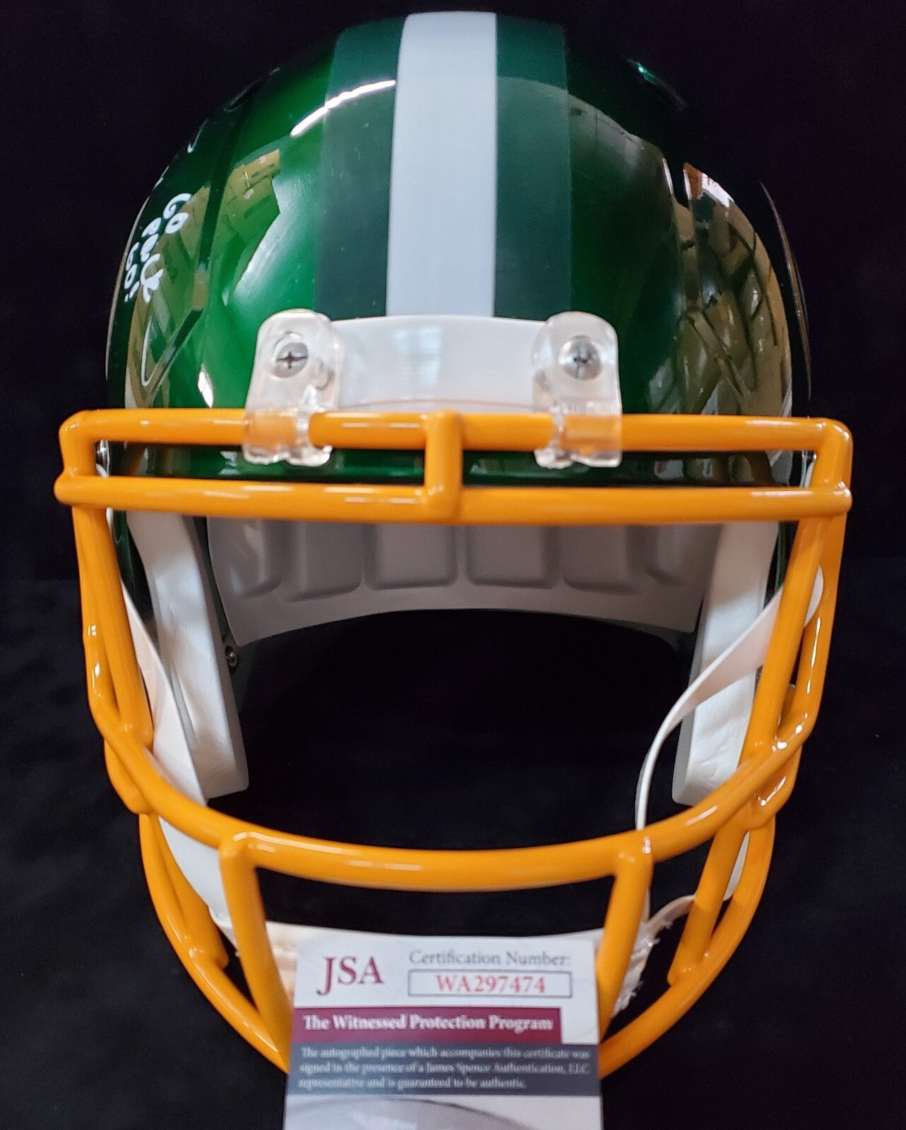 Green Bay Packers Eric Stokes Signed 2X Insc Full Size Flash Replica Helmet Jsa