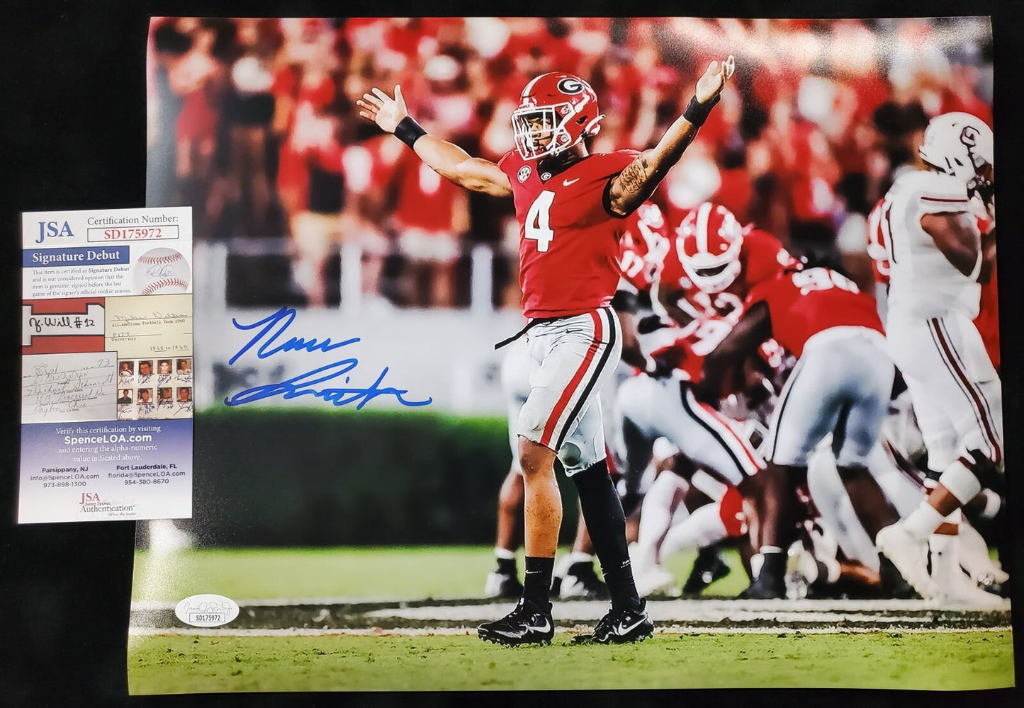 Georgia Bulldogs Nolan Smith Jr Autographed Signed 11X14 Photo Jsa Coa