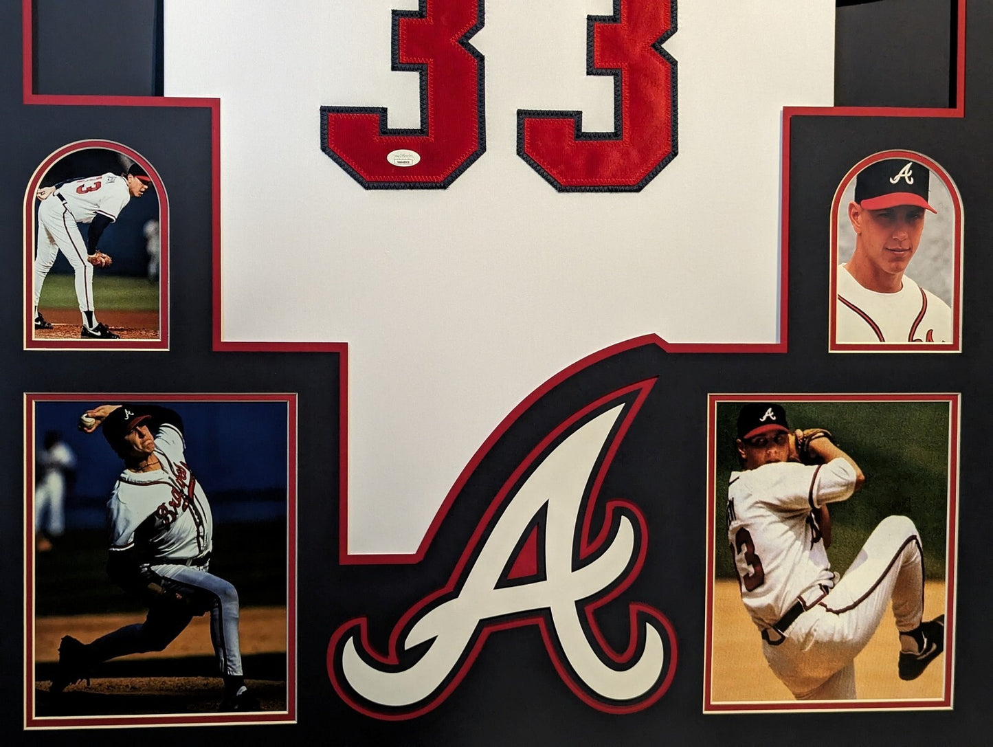Framed Atlanta Braves Steve Avery Autographed Signed Jersey Jsa Coa