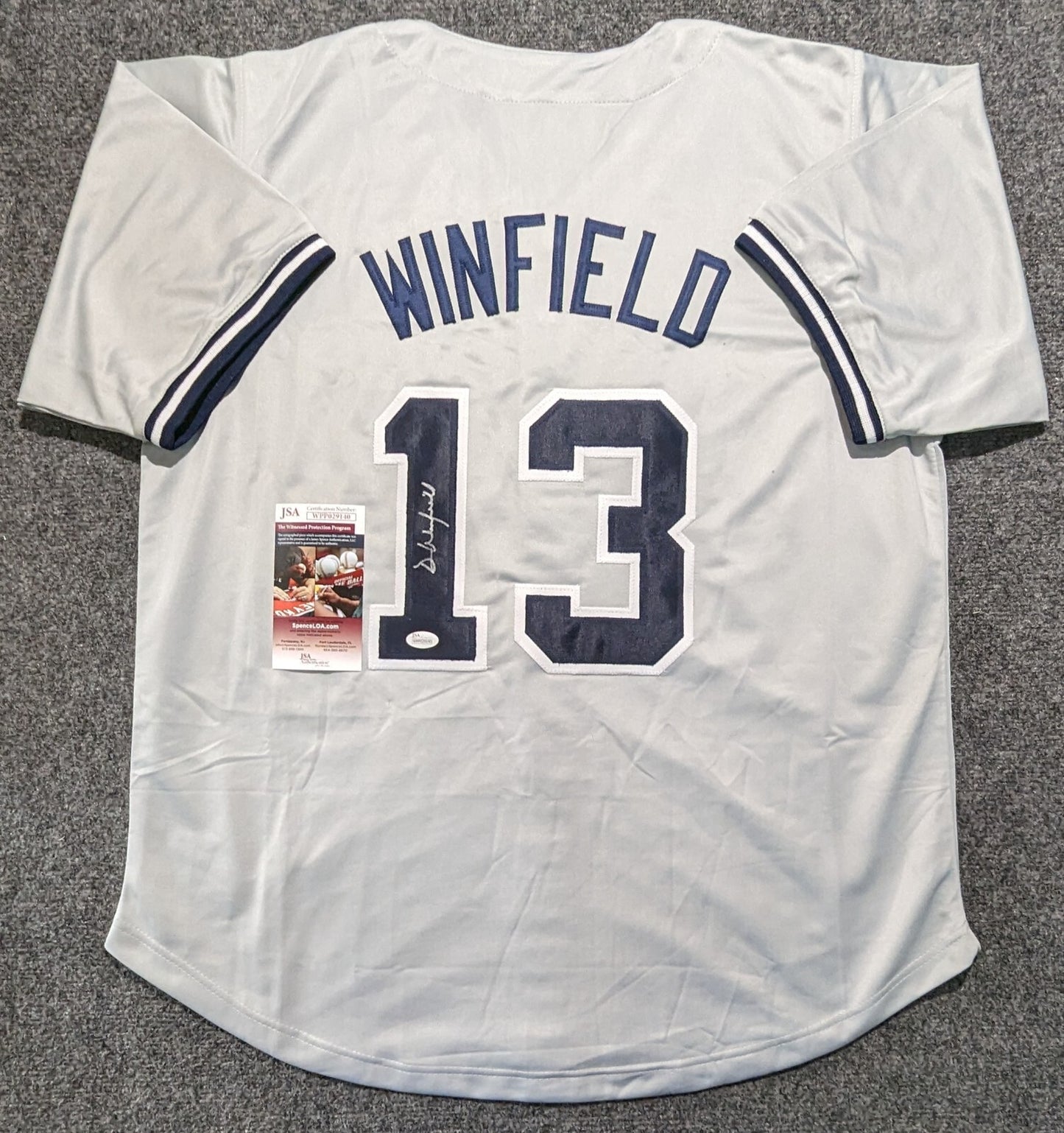 N.Y. Yankees Style Dave Winfield Autographed Signed Custom Jersey Jsa Coa