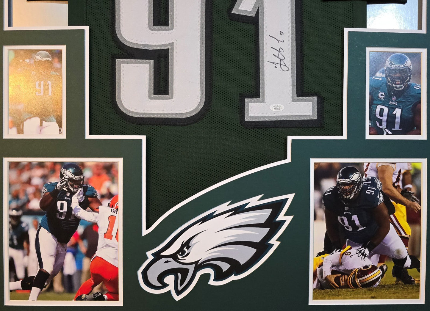 Framed Philadelphia Eagles Fletcher Cox Autographed Signed Jersey Jsa Coa