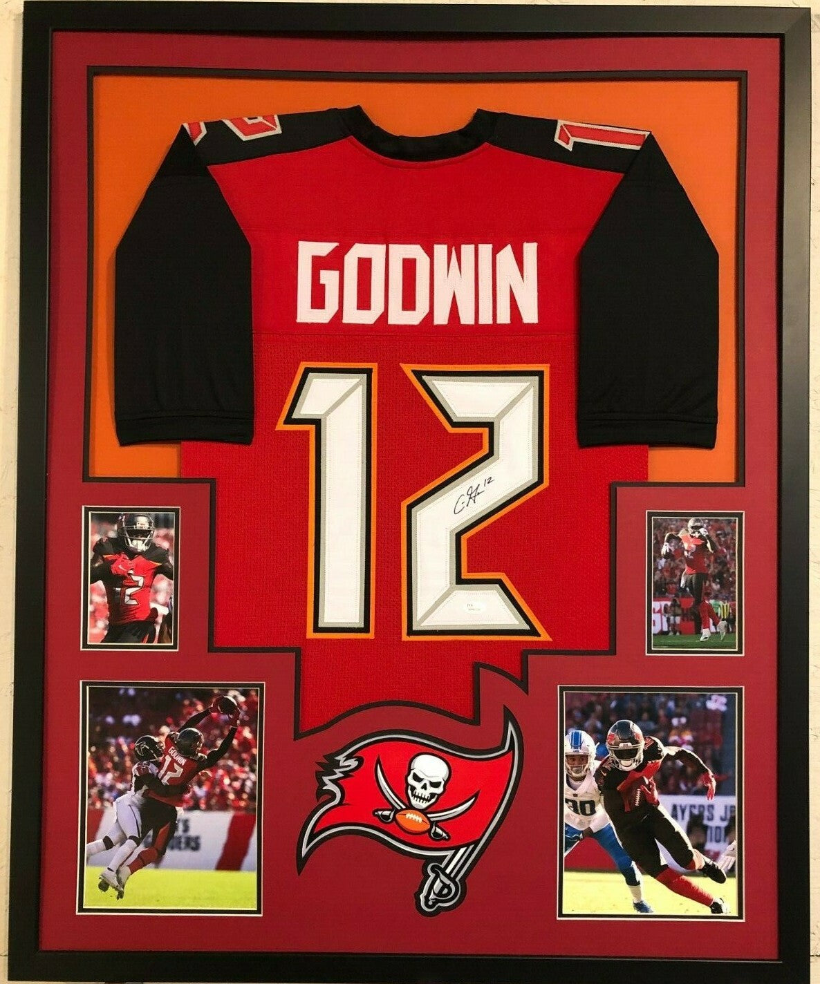 Framed Tampa Bay Buccaneers Chris Godwin Autographed Signed Jersey Jsa Coa
