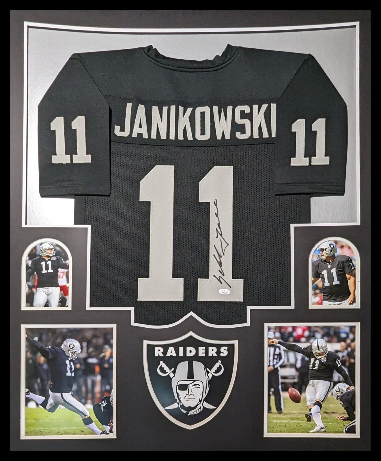 MVP Authentics Framed Oakland Raiders Sebastian Janikowski Autographed Signed Jersey Jsa Coa 337.50 sports jersey framing , jersey framing