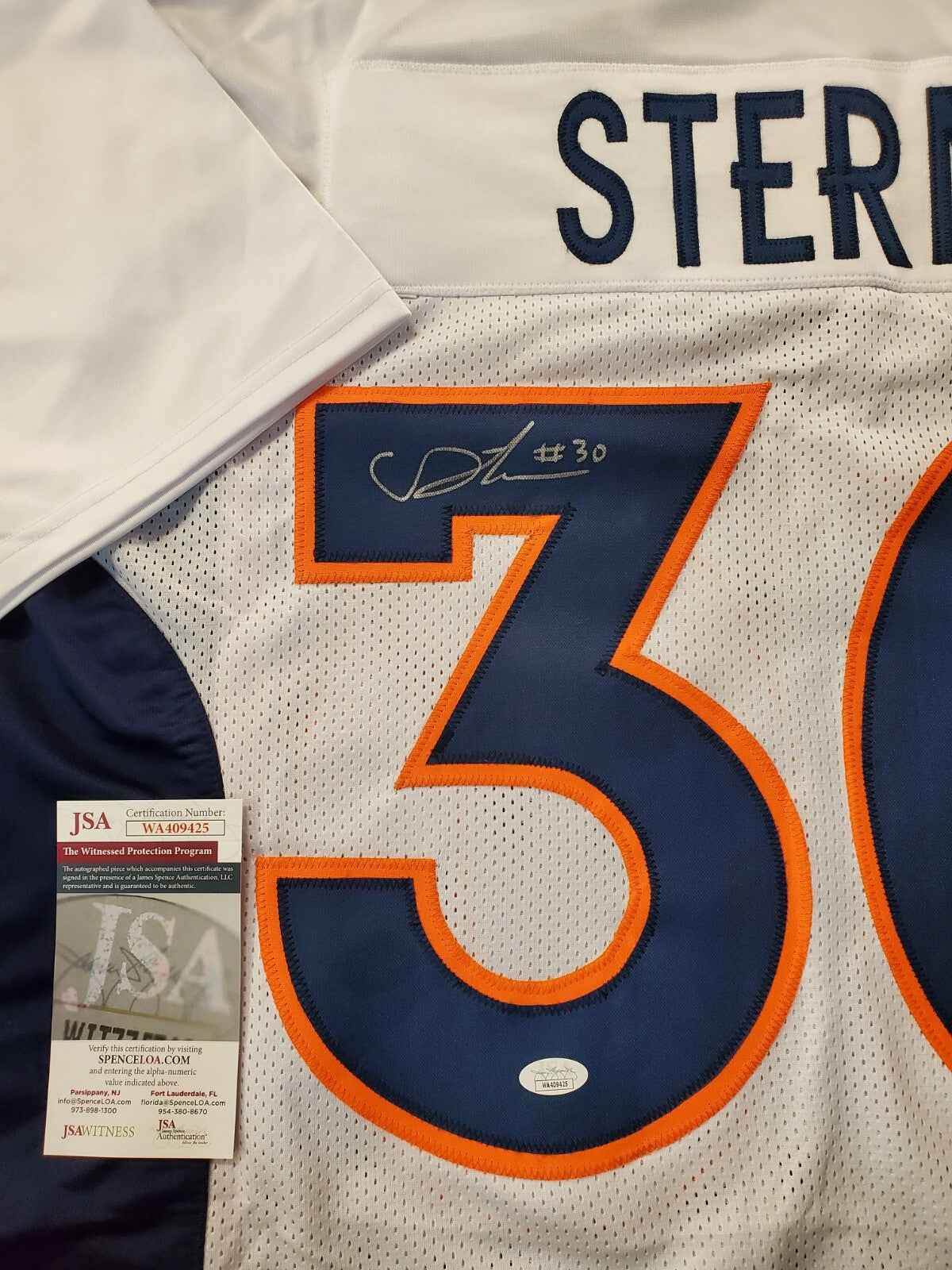 Denver Broncos Caden Sterns Autographed Signed Jersey Jsa  Coa