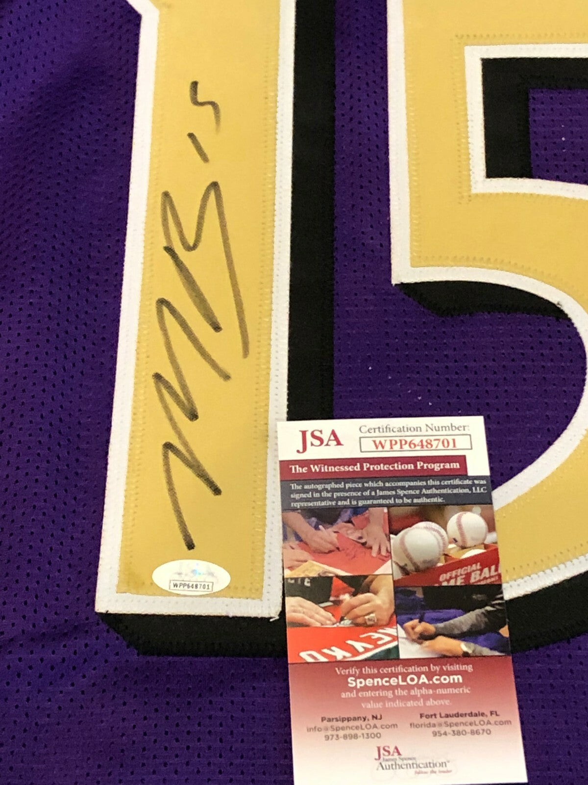 Baltimore Ravens Marquise Brown Autographed Signed Jersey Jsa  Coa