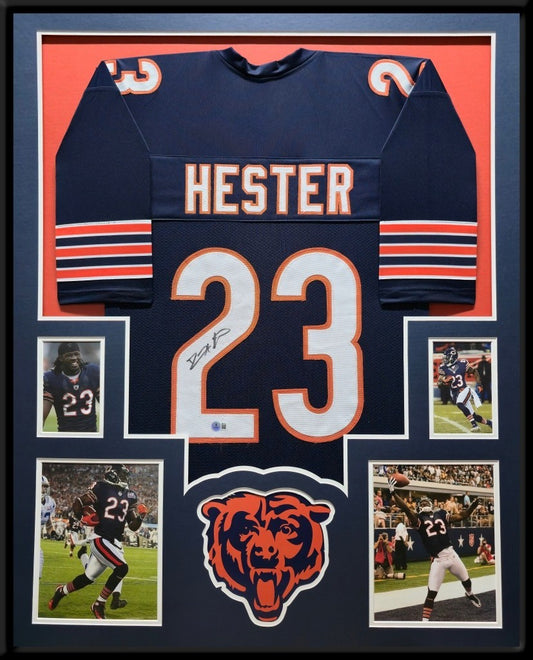 Framed Chicago Bears Devin Hester Autographed Signed Jersey Beckett Holo