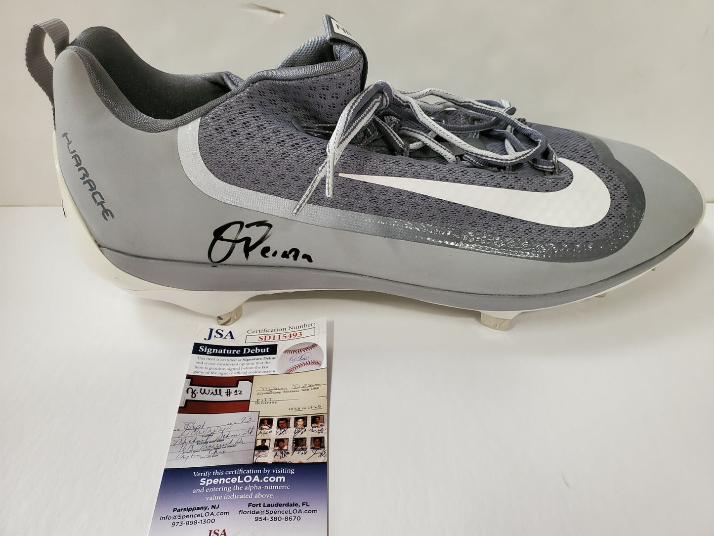 Oswald Peraza Autographed Signed Cleat Jsa Coa