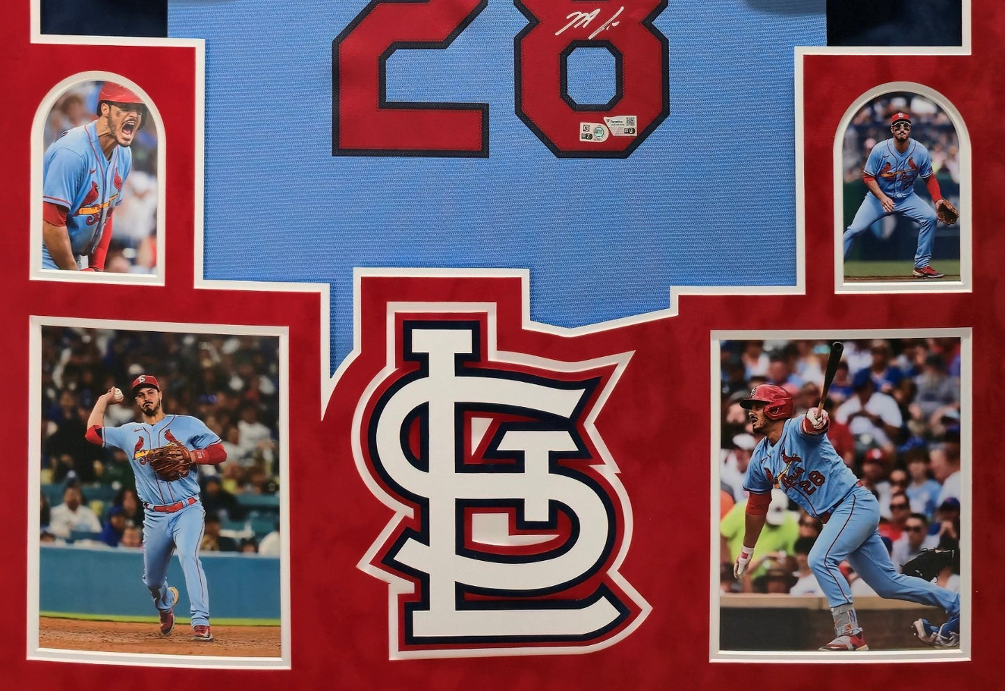 Suede Framed St Louis Cardinals Nolan Arenado Autographed Jersey Fanatics Holo
