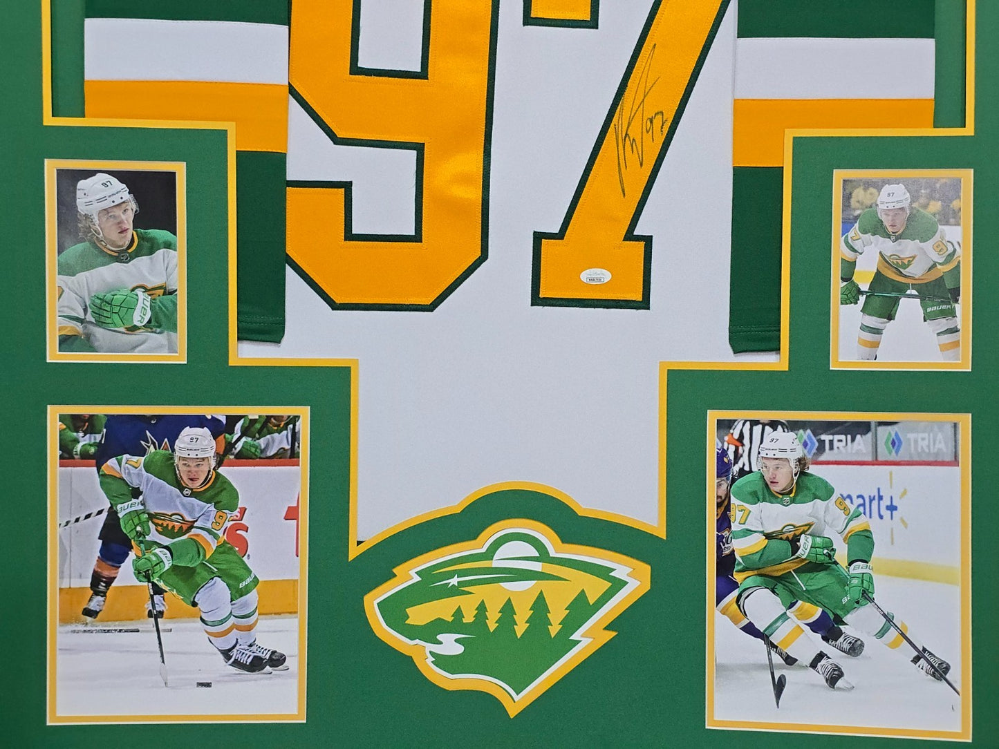 Framed Kirill Kaprizov Minnesota Wild Autographed Signed Jersey Jsa Coa