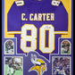 Framed Minnesota Vikings Cris Carter Autographed Signed Jersey Jsa Coa