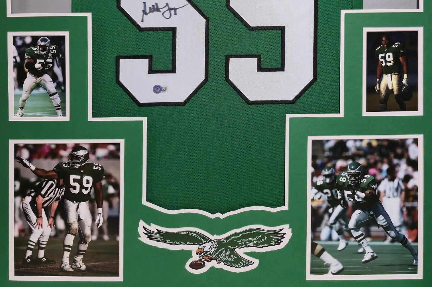 Framed Philadelphia Eagles Seth Joyner Autographed Signed Jersey Beckett  Holo