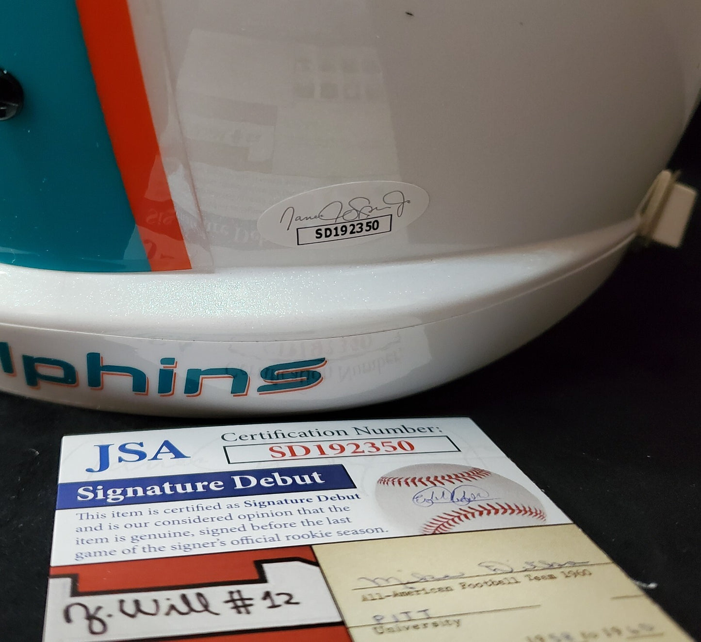 Miami Dolphins Jevon Holland Signed Full Size Speed Replica Helmet Jsa Coa