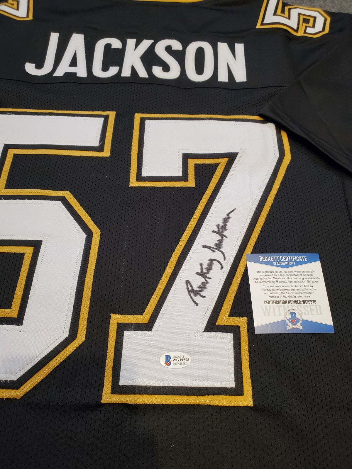 New Orleans Saints Rickey Jackson Autographed Signed Jersey Beckett  Coa