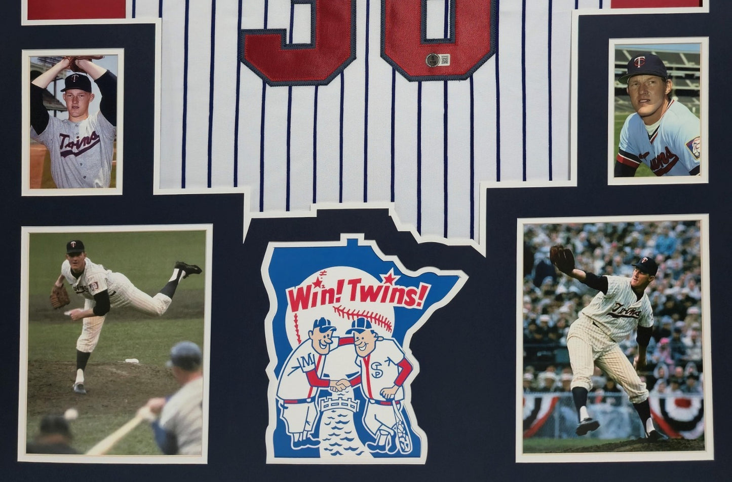 Custom Framed Minnesota Twins Jim Kaat Autographed Signed Jersey Beckett Holo