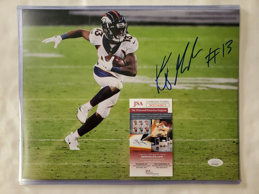 MVP Authentics Kj Hamler Autographed Signed Denver Broncos 11X14 Photo Jsa Coa 71.10 sports jersey framing , jersey framing