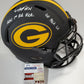 Green Bay Packers Eric Stokes Signed 2X Insc F/S Eclipse Replica Helmet Jsa Coa