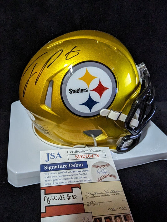Pittsburgh Steelers Joey Porter Jr Autographed Flash Mini Helmet Jsa Coa