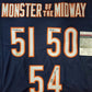 Chicago Bears  3X Signed Jersey Butkus Singletary Urlacher Jsa Coa
