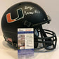 Greg Rousseau Signed Miami Hurricanes Full Size Replica Helmet Jsa Coa