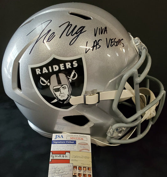 Las Vegas Raiders Tre'von Moehrig Autographed Inscribed Full Size Helmet Jsa Coa