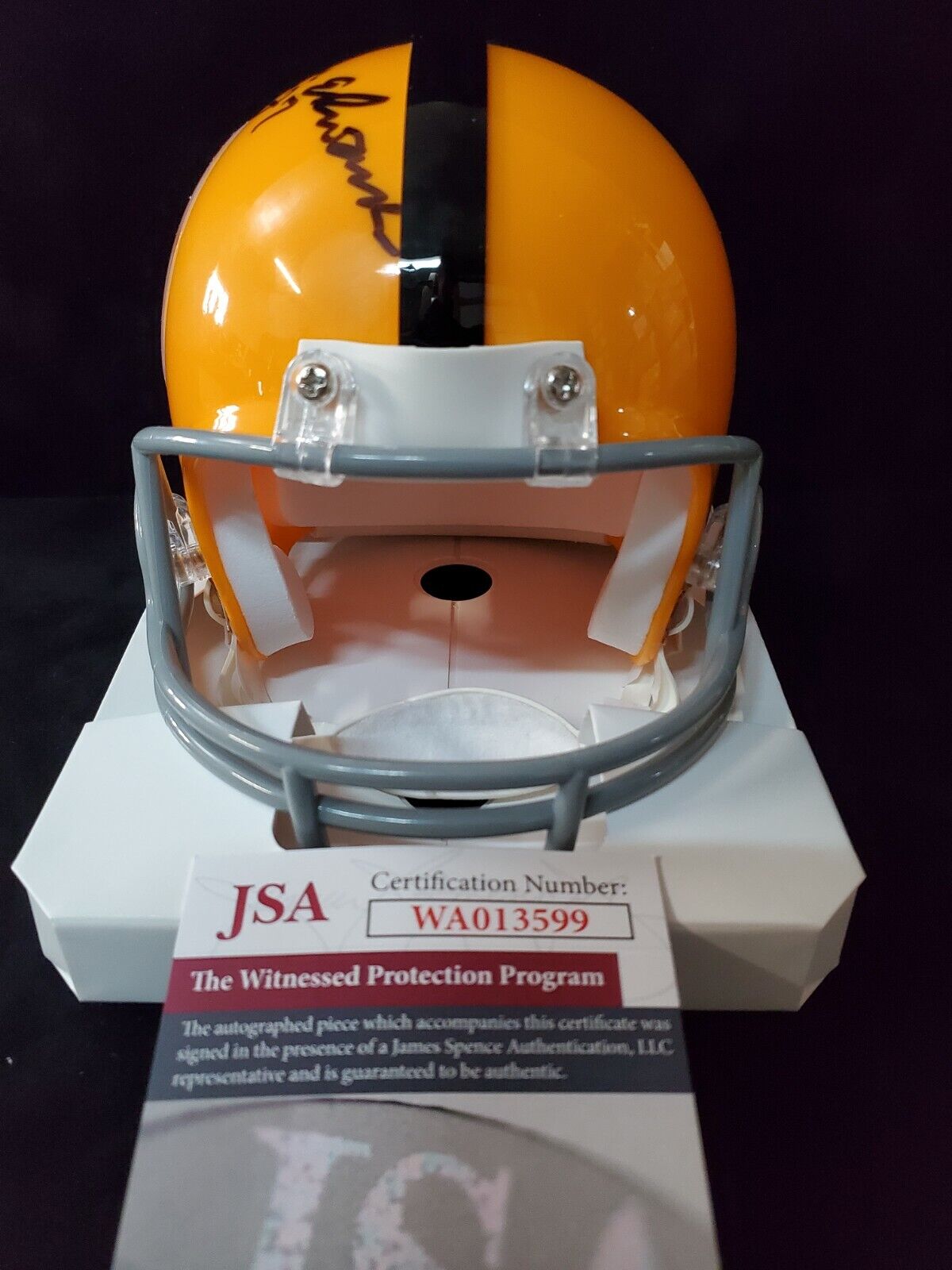 Pittsburgh Steelers Glen Edwards Signed Vsr Throwback Mini Helmet Jsa Coa