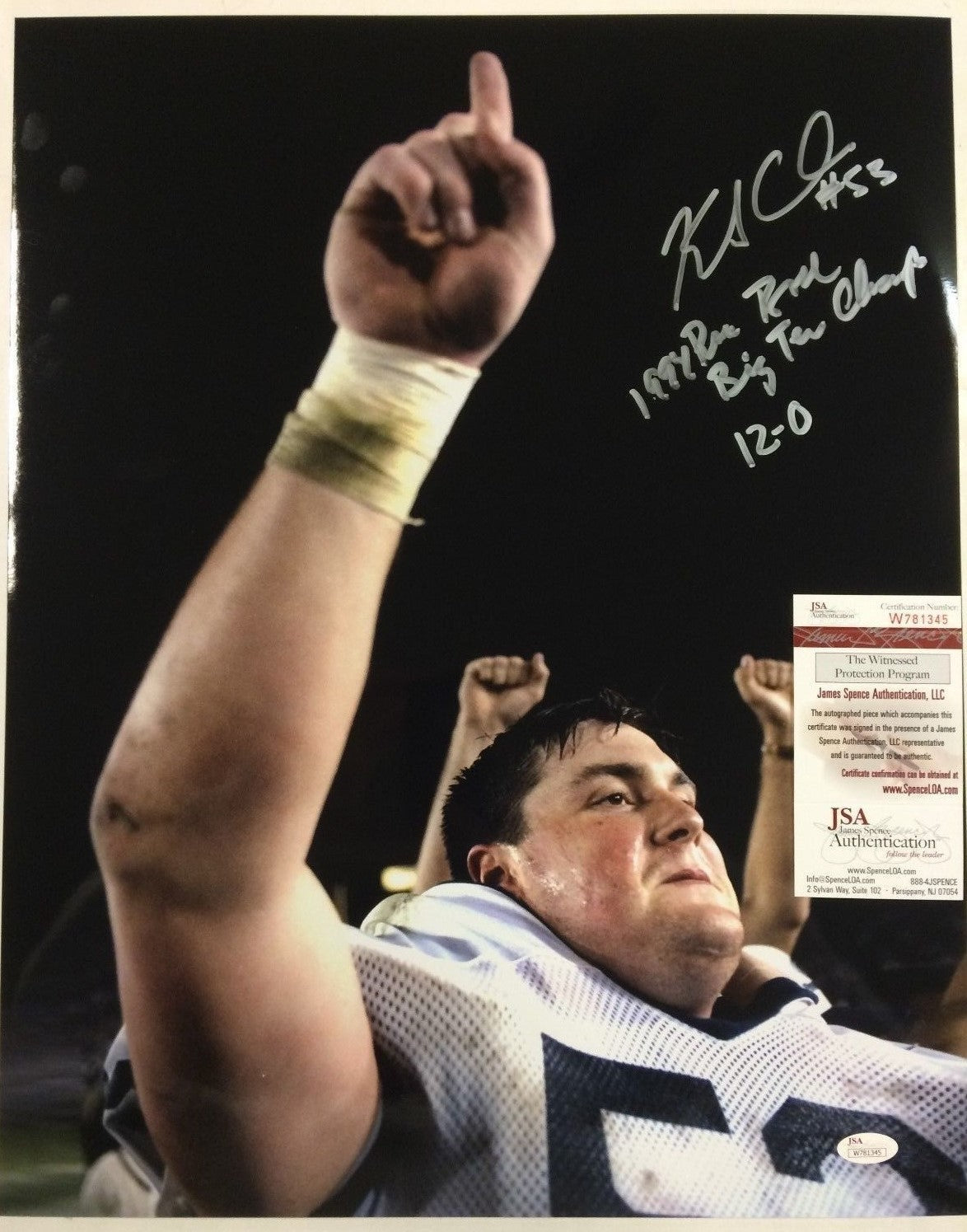 Keith Conlan Autographed Signed Inscribed Penn State 16X20 Photo Jsa  Coa